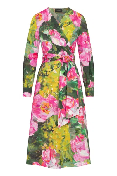 Marianna Déri Women's Green / Pink Water Lily Wrap Dress