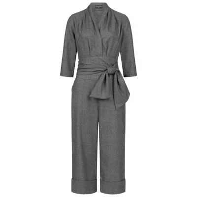 Marianna Déri Women's Grey Belted Culotte Jumpsuit