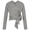 Marianna Déri Women's Grey Knitted Wrap Top In Grey