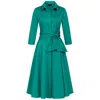 Marianna Déri Women's Jade Green Shirt Dress With Tie Belt In Green