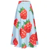 Marianna Déri Women's Maxi Skirt With Raspberry Print Blue