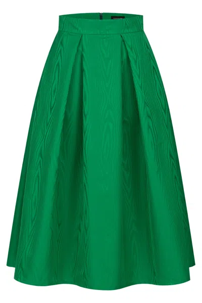 Marianna Déri Women's Midi Skirt With Moiré Effect Green
