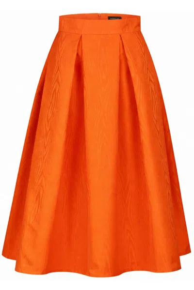 Marianna Déri Women's Midi Skirt With Moiré Effect Orange