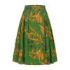 Marianna Déri Women's Orange / Green Autumn Leaves Midi Skirt In Multi