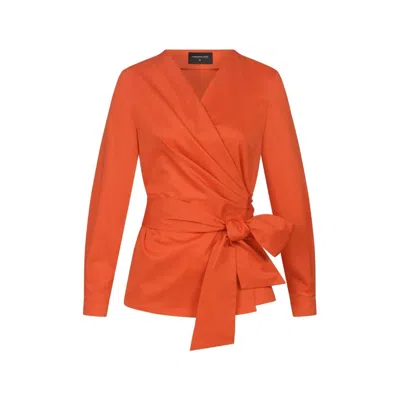 Marianna Déri Women's Orange Wrap Blouse