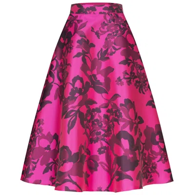 Marianna Déri Women's Pink / Purple / Black Floral Pink Maxi Skirt In Pink/purple/black