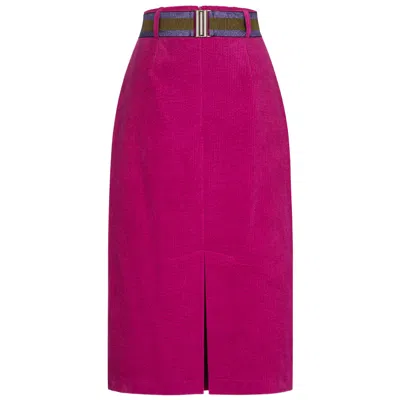 Marianna Déri Women's Pink / Purple Corduroy Pencil Skirt In Pink/purple