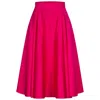 Marianna Déri Women's Pink / Purple Pink Pleated Cotton Sateen Skirt In Pink/purple