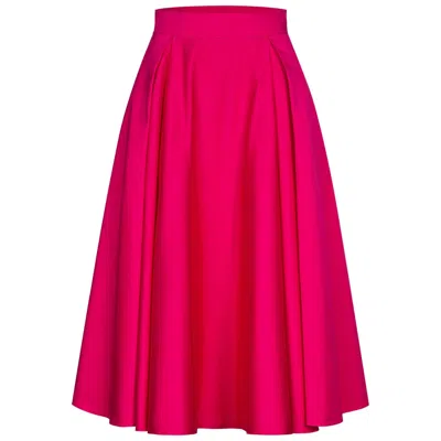 Marianna Déri Women's Pink / Purple Pink Pleated Cotton Sateen Skirt In Pink/purple