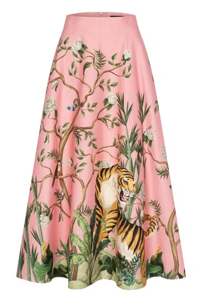Marianna Déri Women's Pink Tiger Print Maxi Skirt