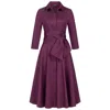 Marianna Déri Women's Purple Aubergine Shirt Dress With Tie Belt In Purple