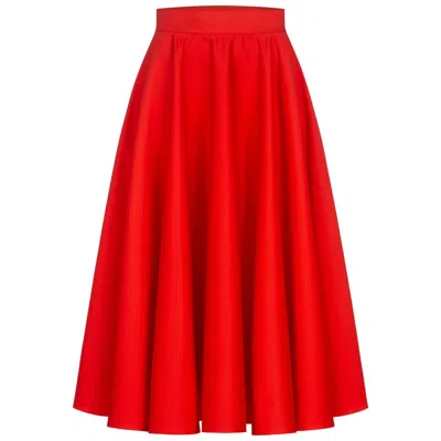 Marianna Déri Women's Red A-line Midi Skirt