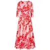 Marianna Déri Women's Red / Pink / Purple On The Vine Maxi Dress In Red/pink/purple