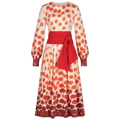 Marianna Déri Women's Red / White Floral-cascade Print Dress In Red/white