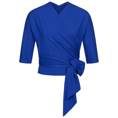 Marianna Déri Women's Royal Blue Wrap Top