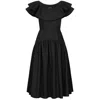 Marianna Déri Women's Ruffled Midi Dress Black In Black