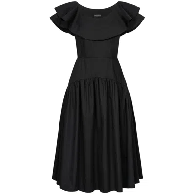 Marianna Déri Women's Ruffled Midi Dress Black