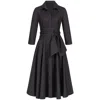 Marianna Déri Women's Black Shirtdress With Tie Belt In Black