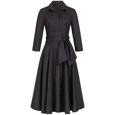 Marianna Déri Women's Black Shirtdress With Tie Belt