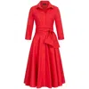 Marianna Déri Women's Red Shirtdress With Tie Belt In Red