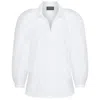 Marianna Déri Women's White Blouse With Woven Flowers