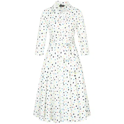 Marianna Déri Women's White Confetti Print Shirtdress