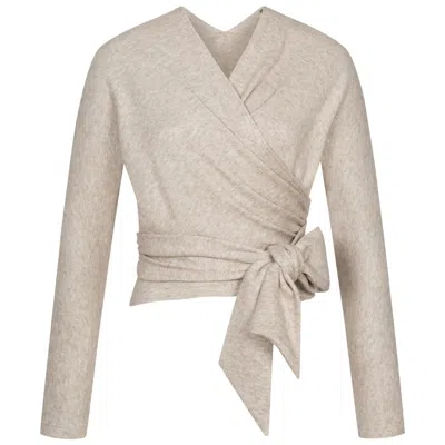 Marianna Déri Women's White Creme Knitted Wrap Top