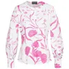Marianna Déri Women's White / Pink / Purple Blouse With Watercolor Floral Print