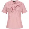 Marianna Déri Women's White / Red Striped Blouse With Bow In White/red