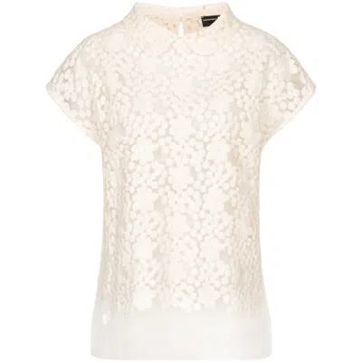 Marianna Déri Women's White Sheer Embroidered Blouse