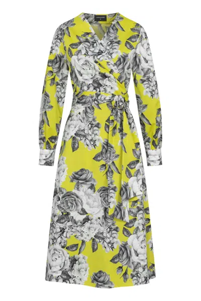 Marianna Déri Women's White / Yellow Rose Blossom Wrap Dress