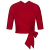 Marianna Déri Women's Wrap Top Dark Red In Red