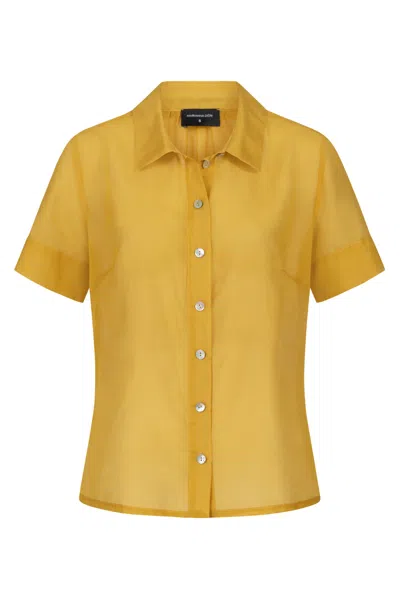Marianna Déri Women's Yellow Mustard Silk Blend Blouse