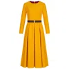 Marianna Déri Women's Yellow / Orange Yellow Corduroy Belted Dress In Yellow/orange
