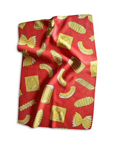 Marianna Fierro Pasta Kitchen Tea Towel In Red