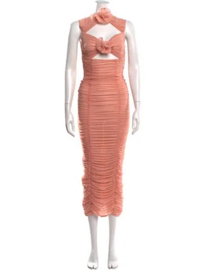 Pre-owned Marianna Senchina Asymmetrical Midi Length Dress In Pink