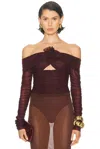 Marianna Senchina Flower Bloom Bodysuit In Purple