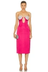 Marianna Senchina Mermaid Midi Corset Dress In Raspberry