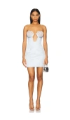 Marianna Senchina Mermaid Mini Dress In Blue With Silver Crystals