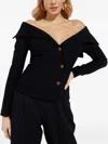 Marianna Senchina Off-shoulder Buttoned Top In Black