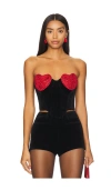 Marianna Senchina Red Heart Top In 黑&红