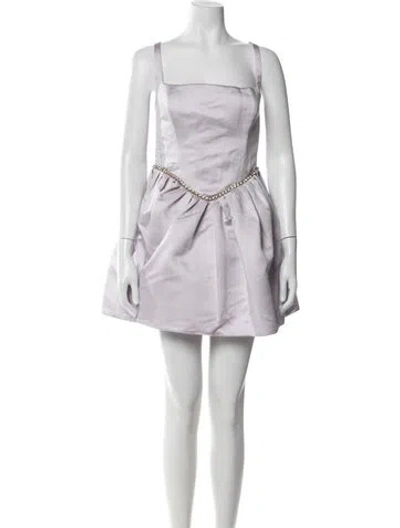 Pre-owned Marianna Senchina Square Neckline Mini Dress W/ Tags In Purple