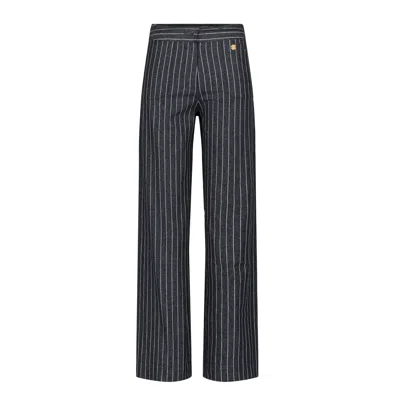 Marianne By Marie Jordane Grey Léni Straight Striped Jeans