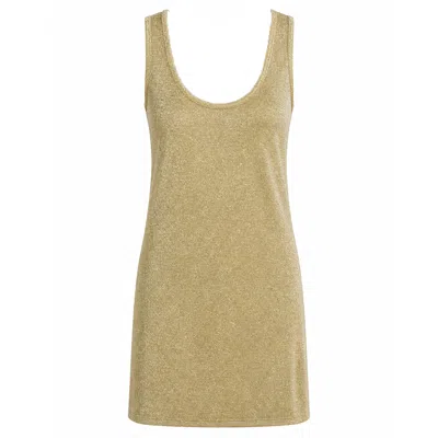 Marianne By Marie Jordane Women's Amber Shimmering Mini Dress Gold Made In France
