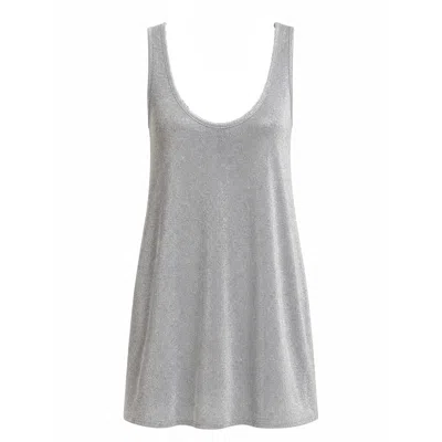 Marianne By Marie Jordane Women's Amber Shimmering Mini Dress Silver Made In France