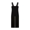Marianne By Marie Jordane Women's Black Bowie Bustier Jumpsuit With Sheer Wide Straps