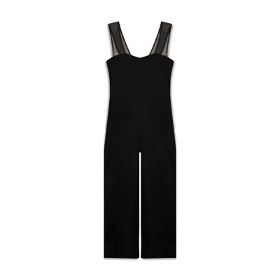 Marianne By Marie Jordane Women's Black Bowie Bustier Jumpsuit With Sheer Wide Straps