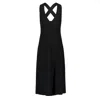 Marianne By Marie Jordane Women's Black Jade Open Back Midi Dress In Black