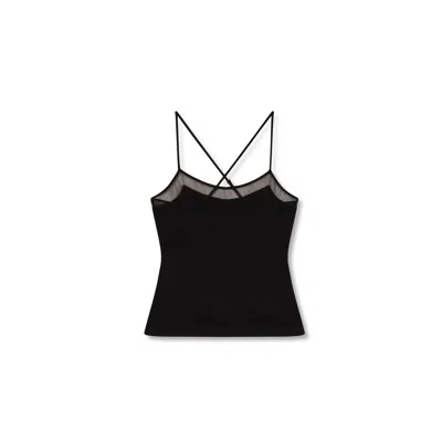 Marianne By Marie Jordane Women's Black Open-back Top Sydney With Adjustable Crossed Straps