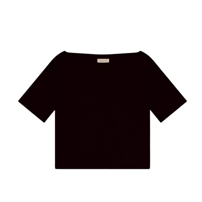 Marianne By Marie Jordane Women's Cléo Asymmetrical T-shirt Black In Brown